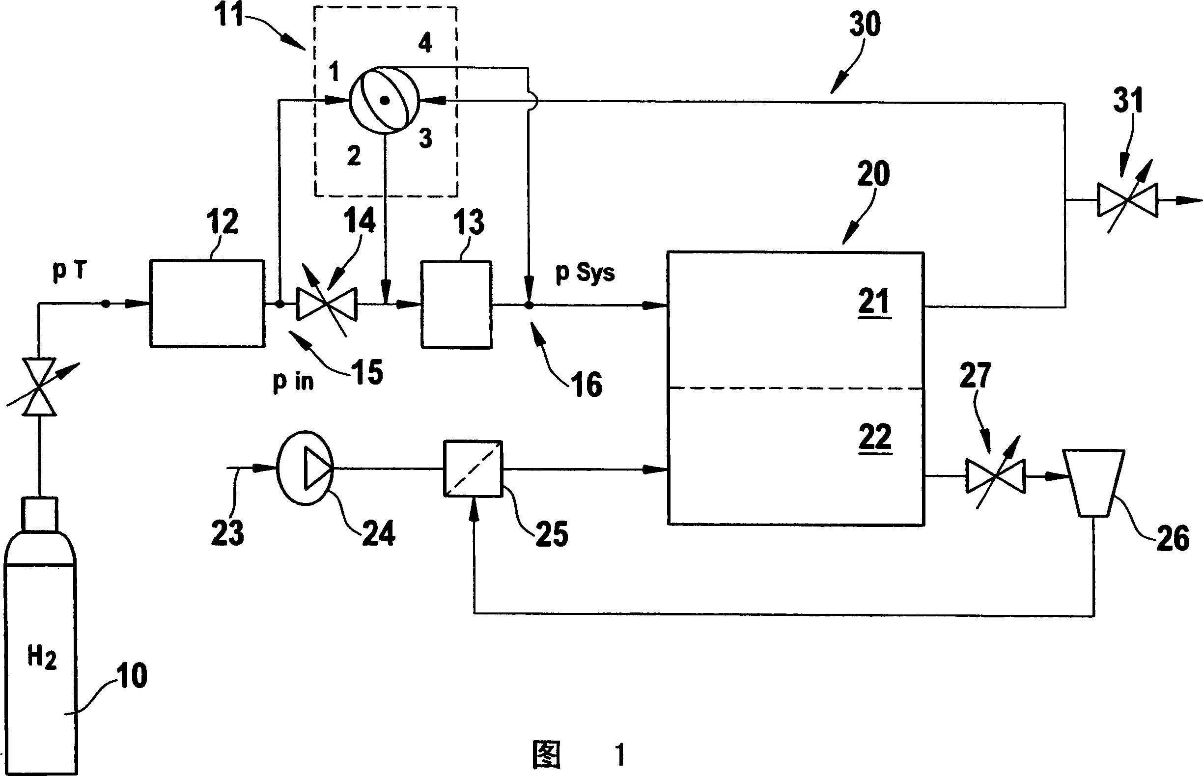 Fuel battery apparatus possessing recirculated work fuel