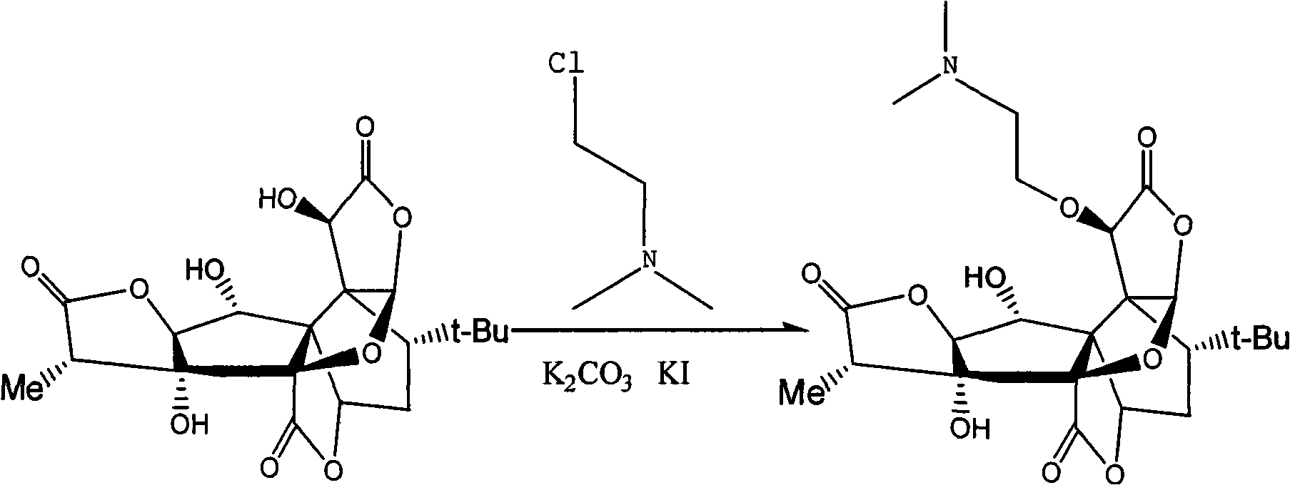 Synthetic technological process of bilobalide B derivates