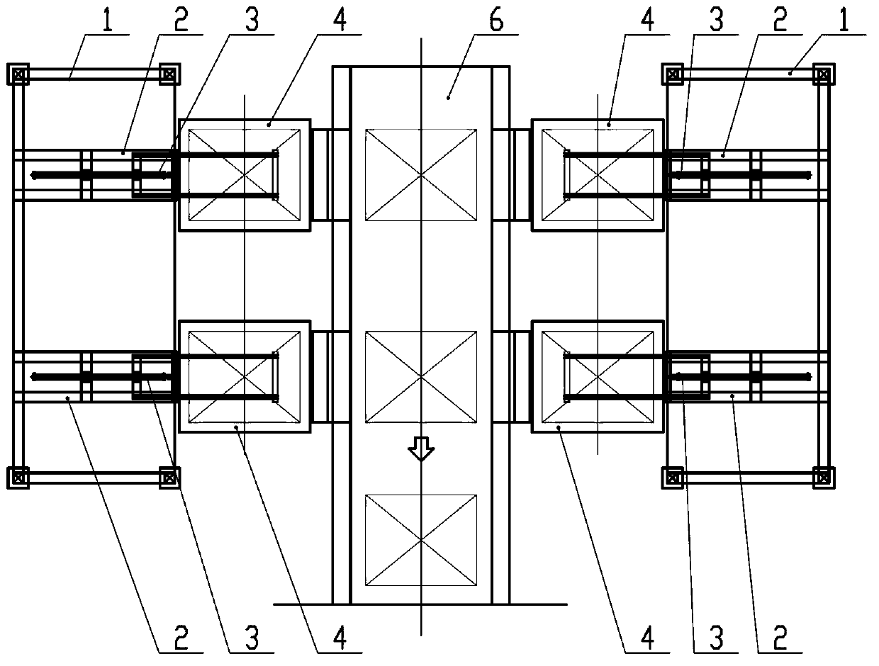 Automatic batching charging device of vehicle dismantling pressing block