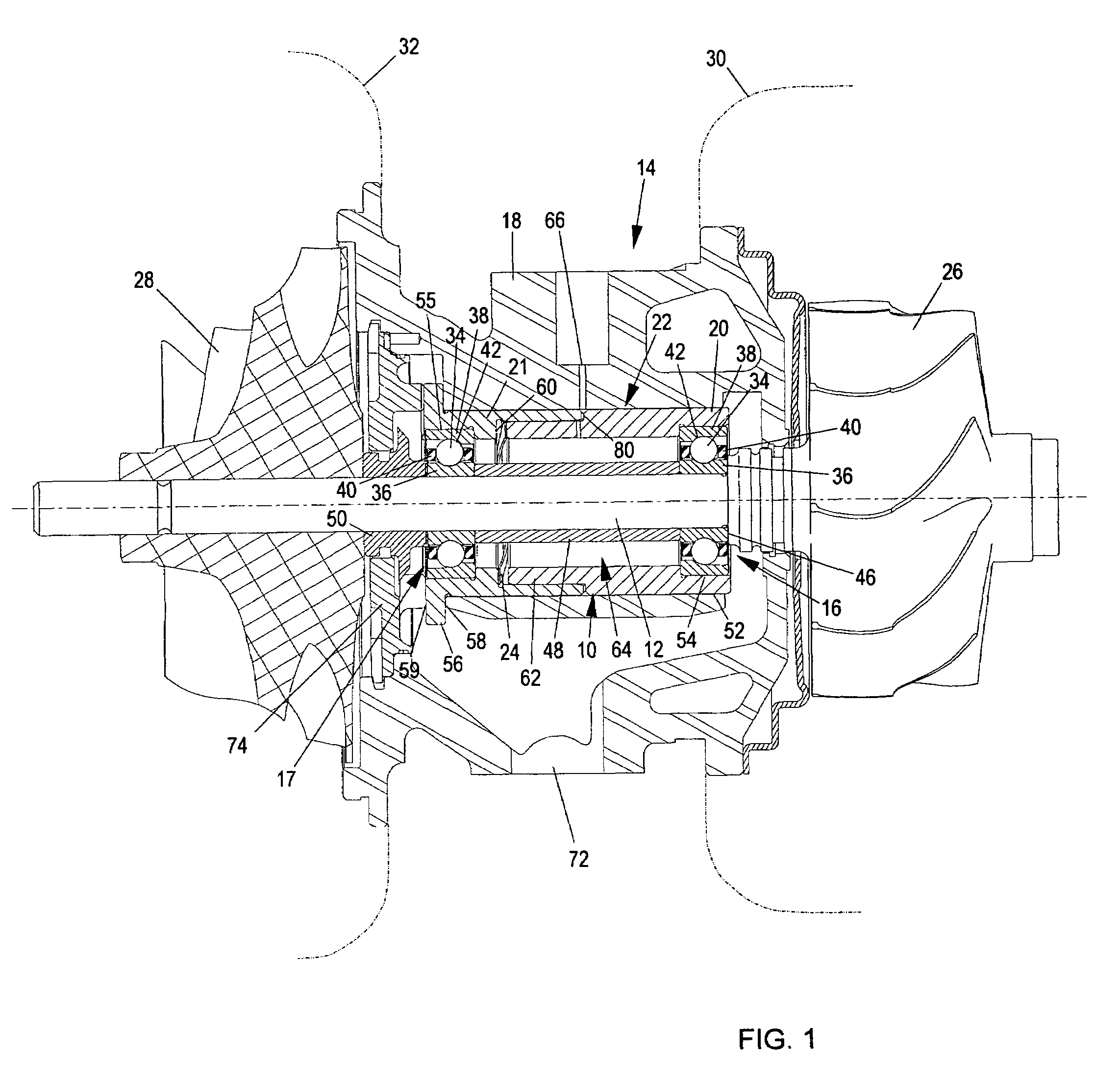 Turbocharger shaft bearing system