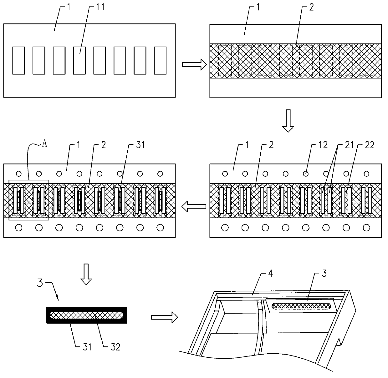 Method for assembling non-metallic flexible net at sound holes of acoustic device