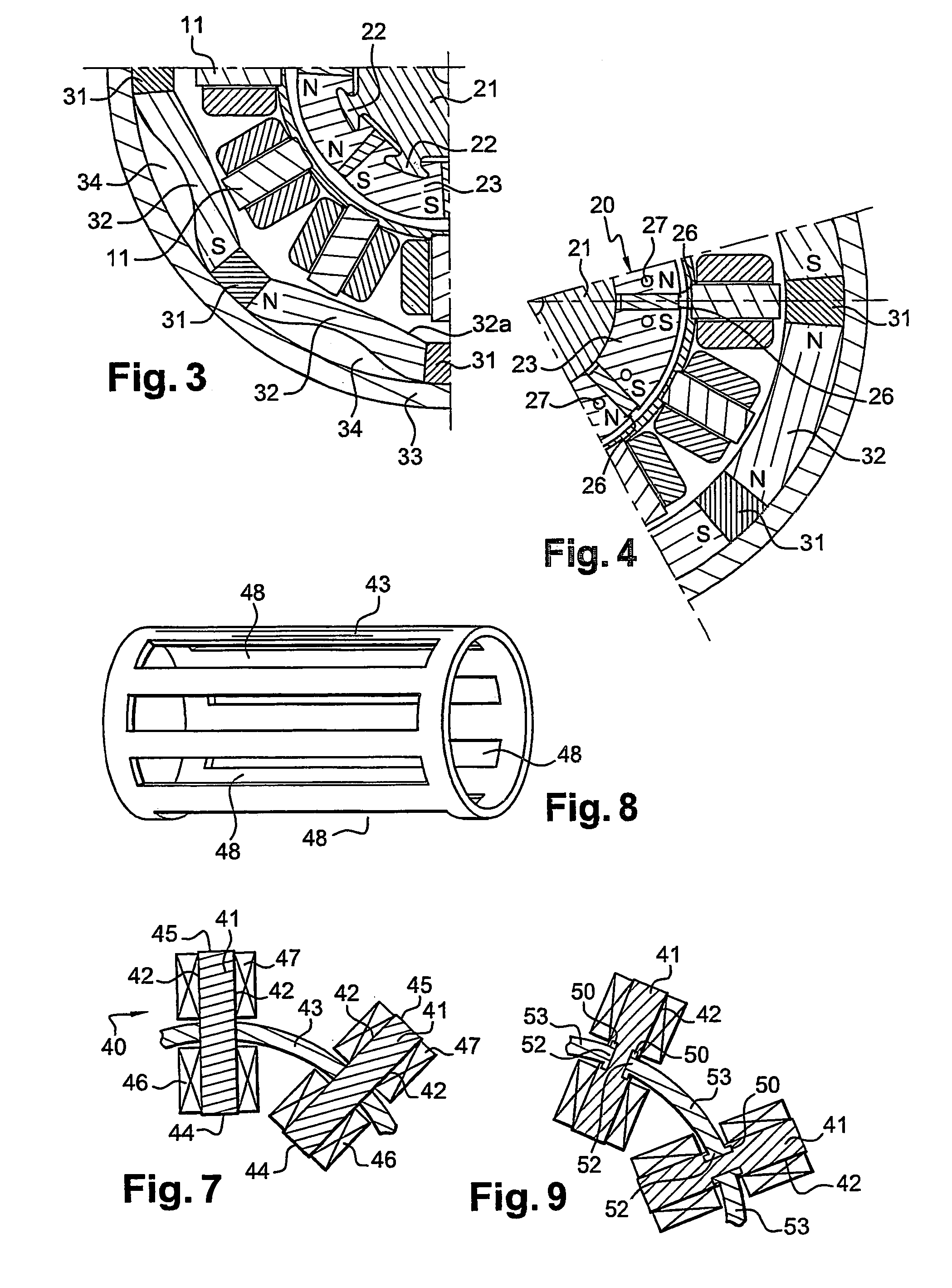 Rotary electric machine comprising a stator and two rotors