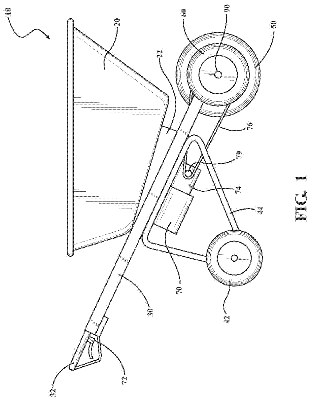 Wheelbarrow with multiple wheels on a front axle