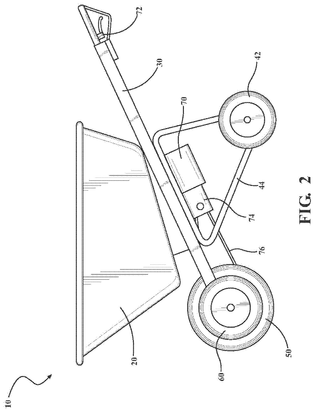 Wheelbarrow with multiple wheels on a front axle