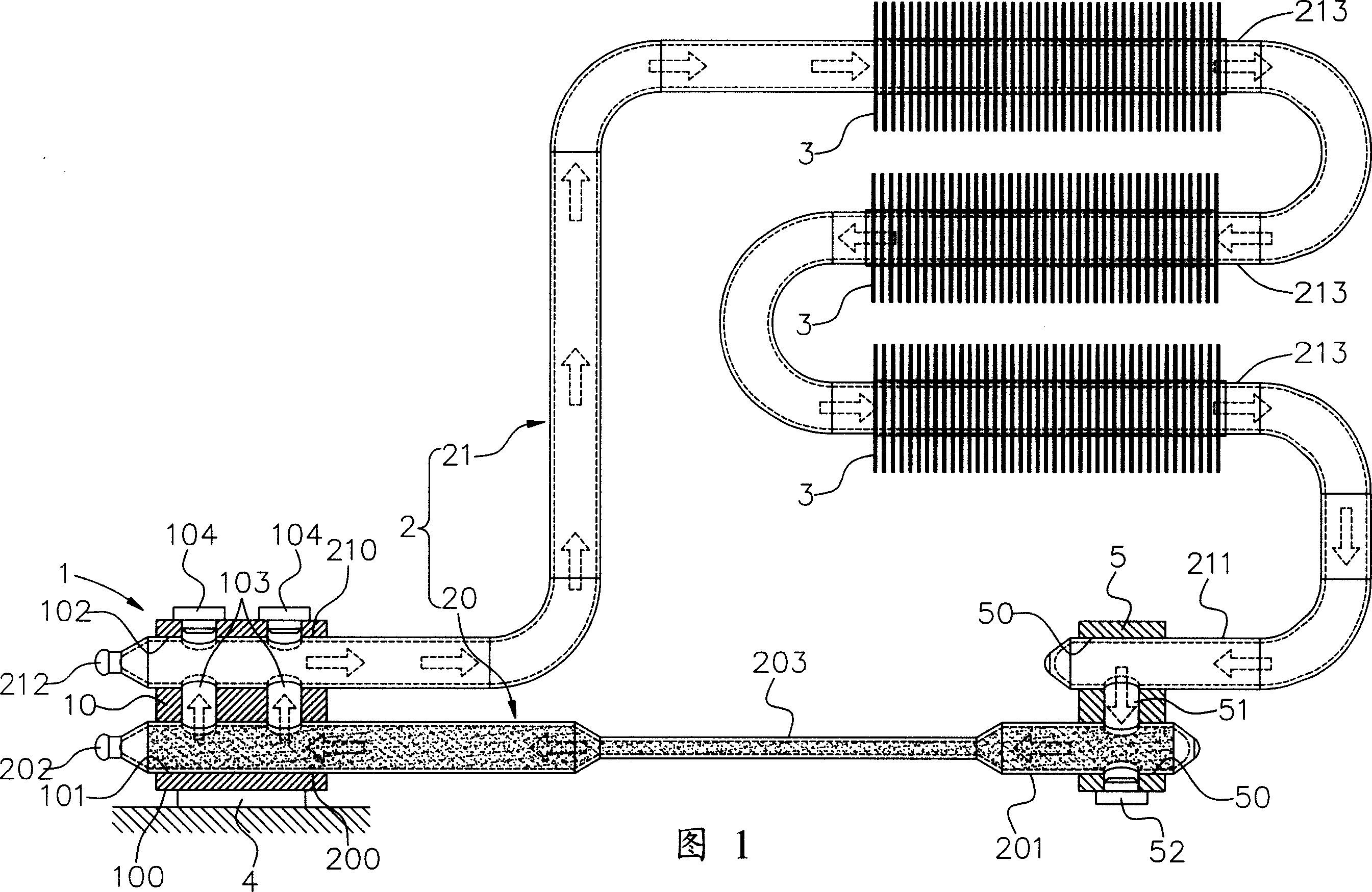 Loop type heat pipe structure