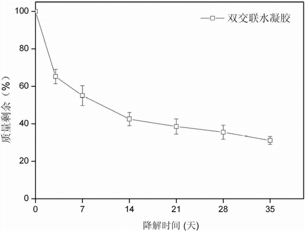 Preparation method of injectable double-cross-linked hydrogel for tissue engineering