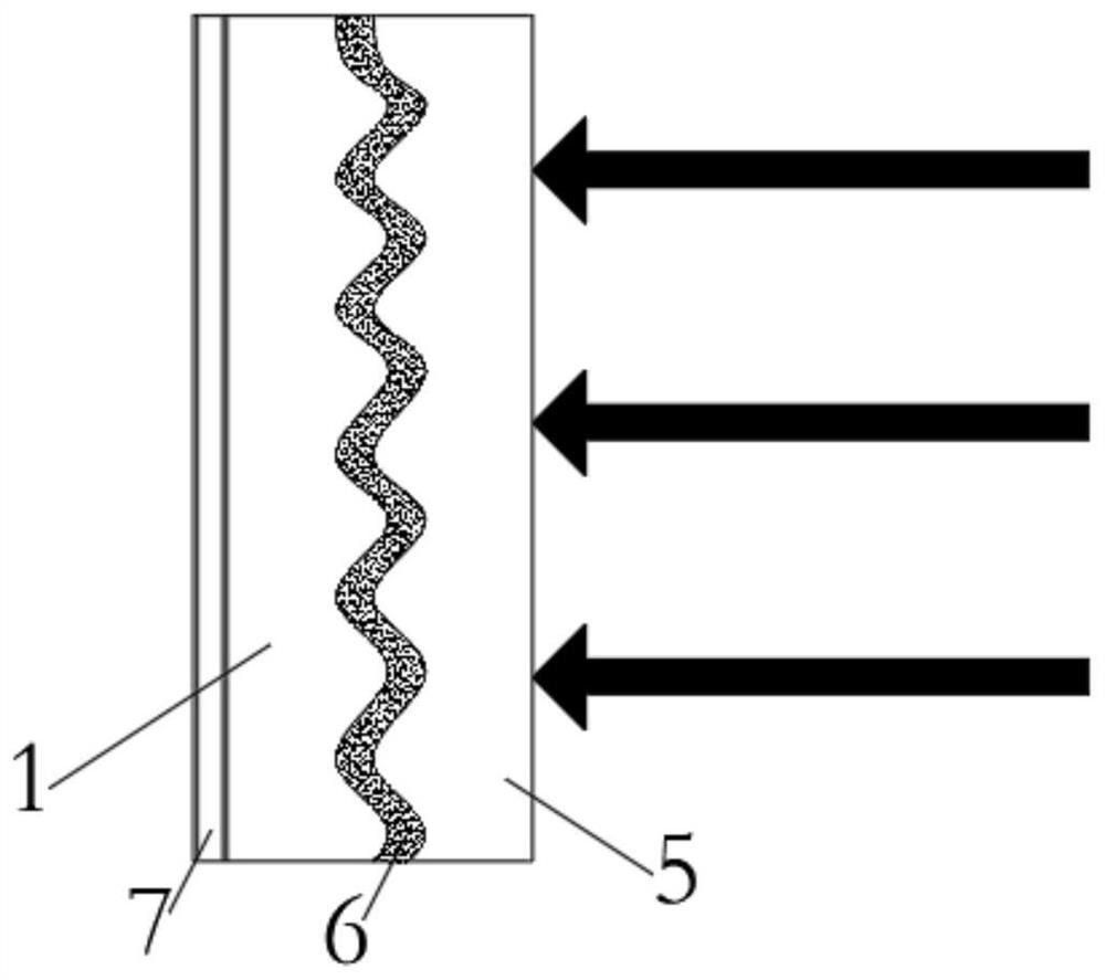 Non-woven fabric filter material with wave type wrinkle structure