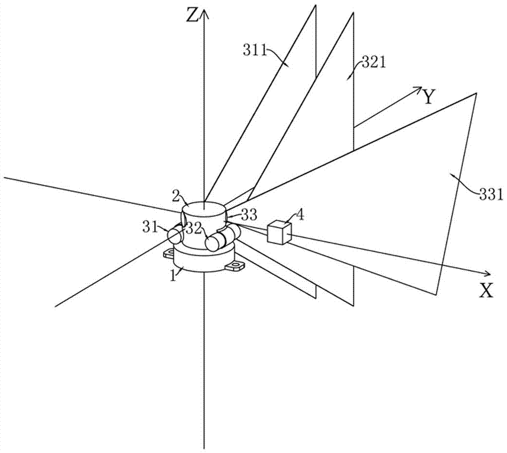 Point target space distance measurement positioning device and method