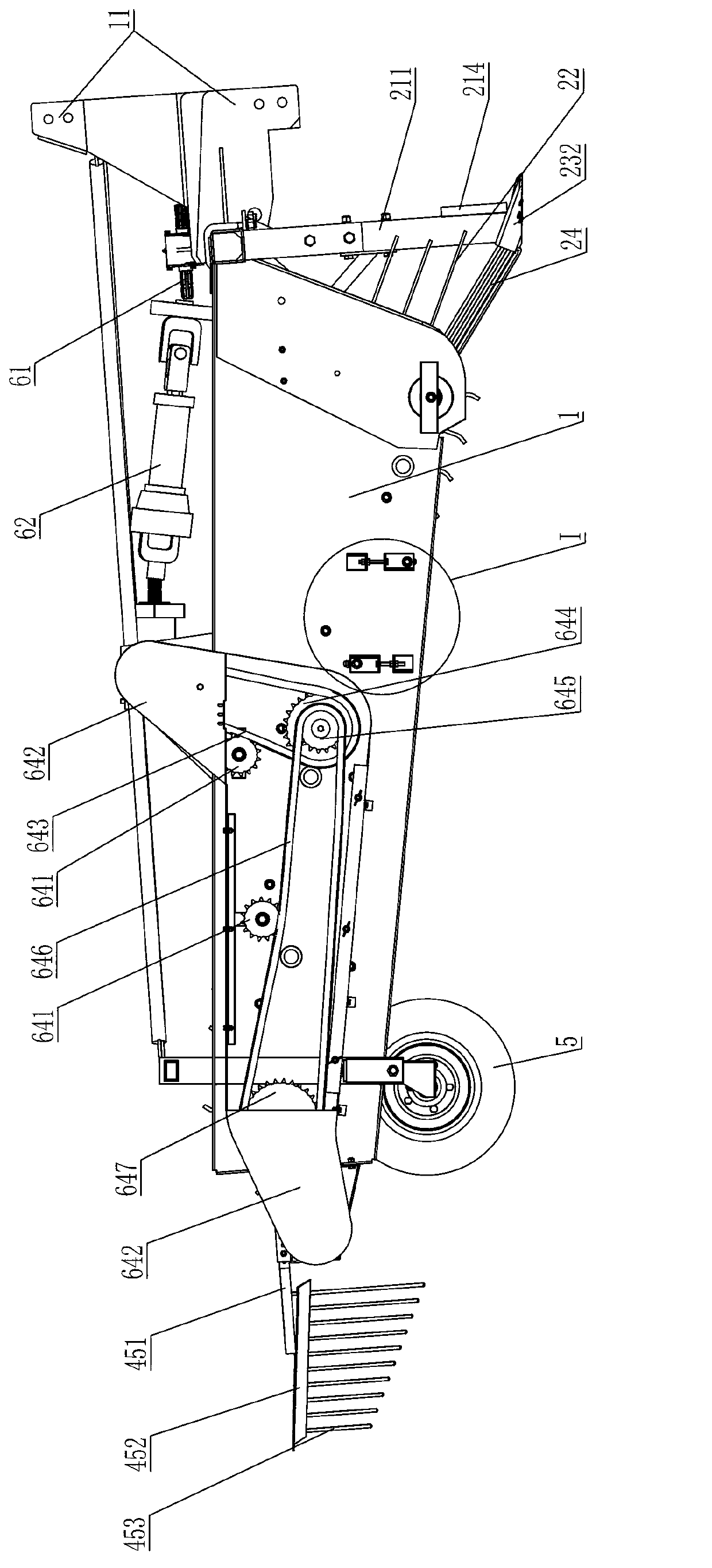 Peanut excavation windrower