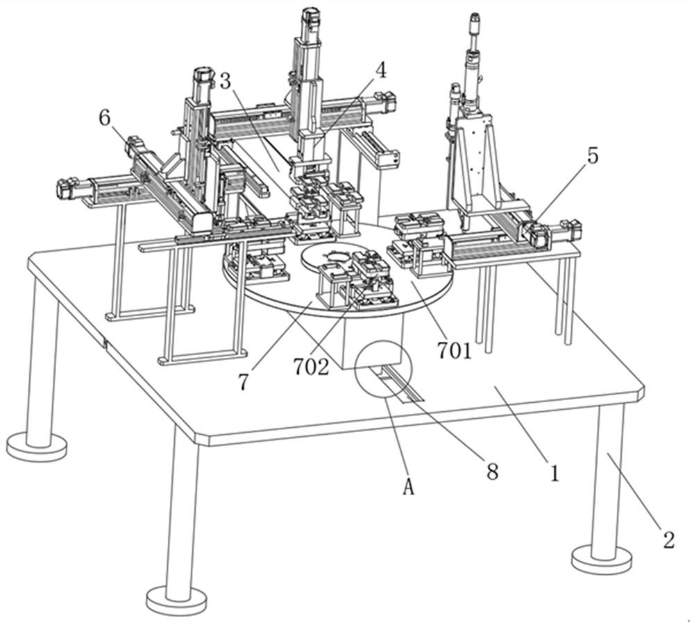 Glue spreading and fastening equipment for assembling automobile central control box, and working method thereof