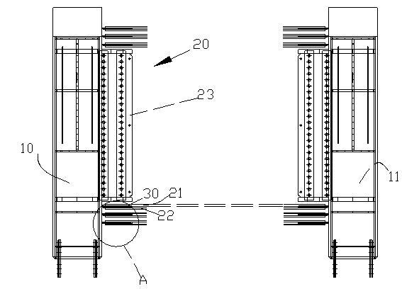 Method and device for lapping section steel reinforced concrete beam with section steel columns