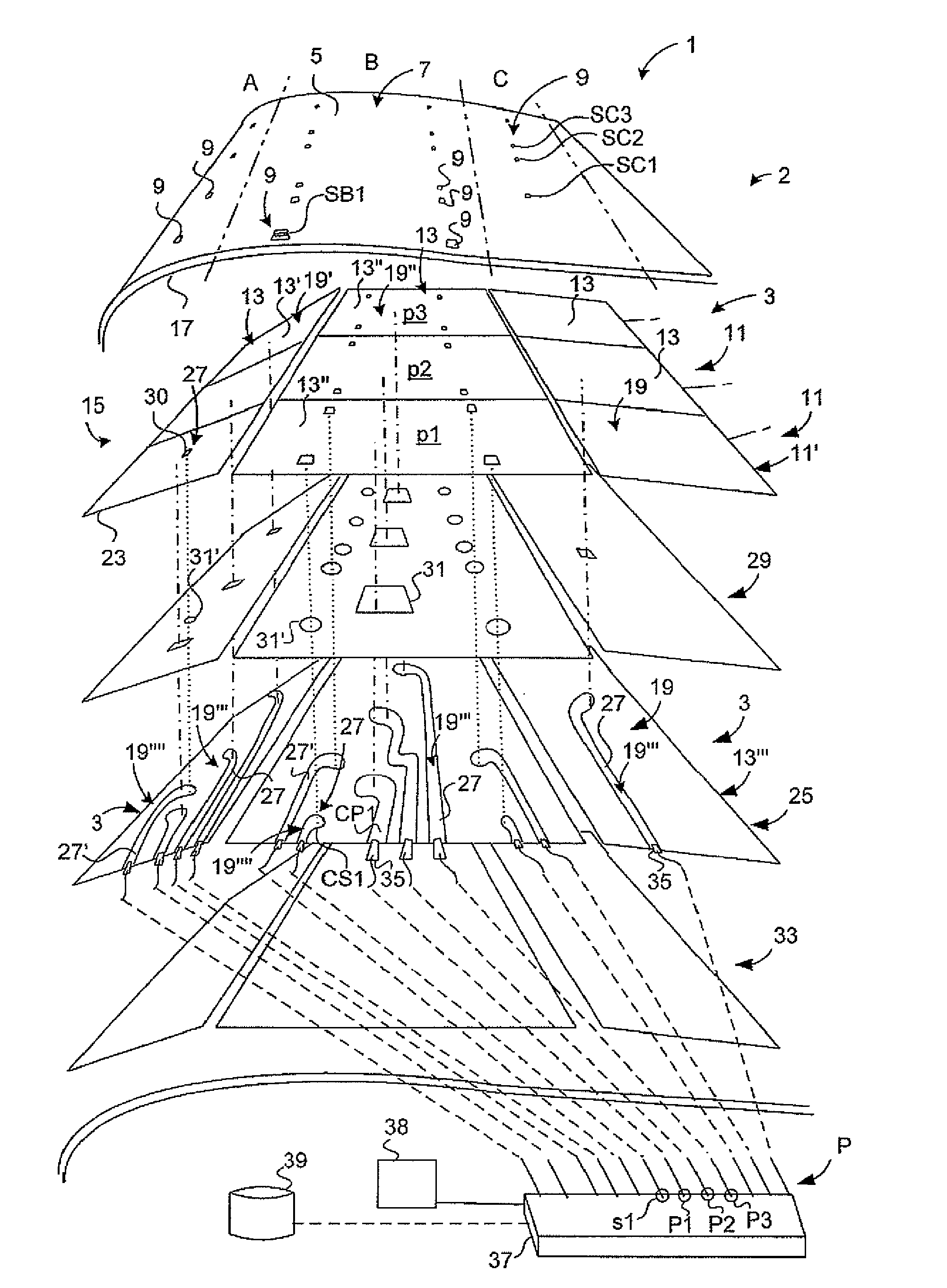 Multifunctional de-icing/Anti-icing system of a wind turbine