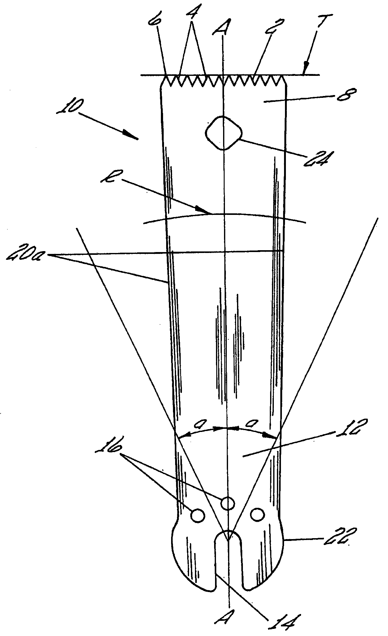 Surgical saw blade having at least one pair of opposed teeth shaped as right triangles