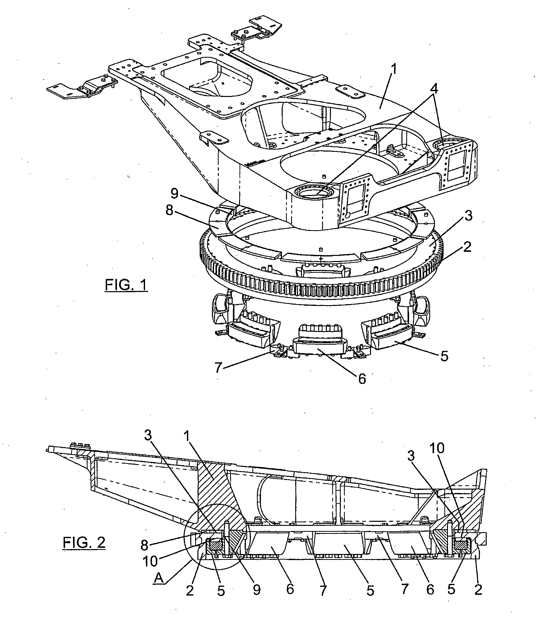 Wind turbine yawing system, wind turbine and yawing process