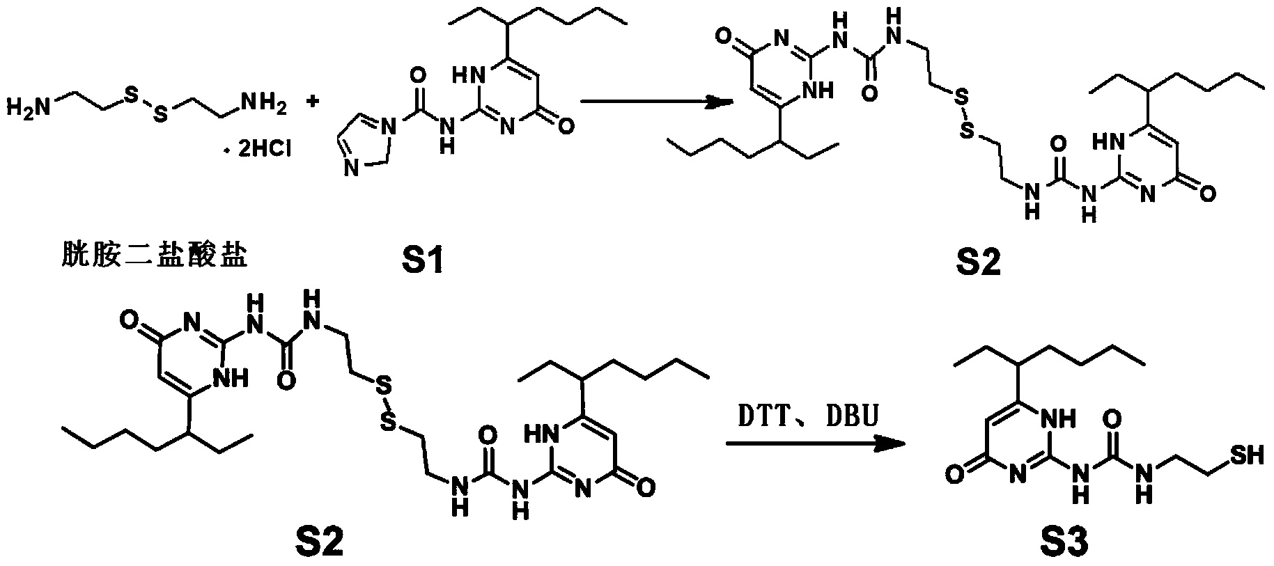 Compound as well as synthesis thereof and method for synthesizing double-UPy substituted compound by using same