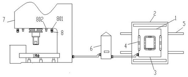 Asymmetric section steel rail straightening and preheating device