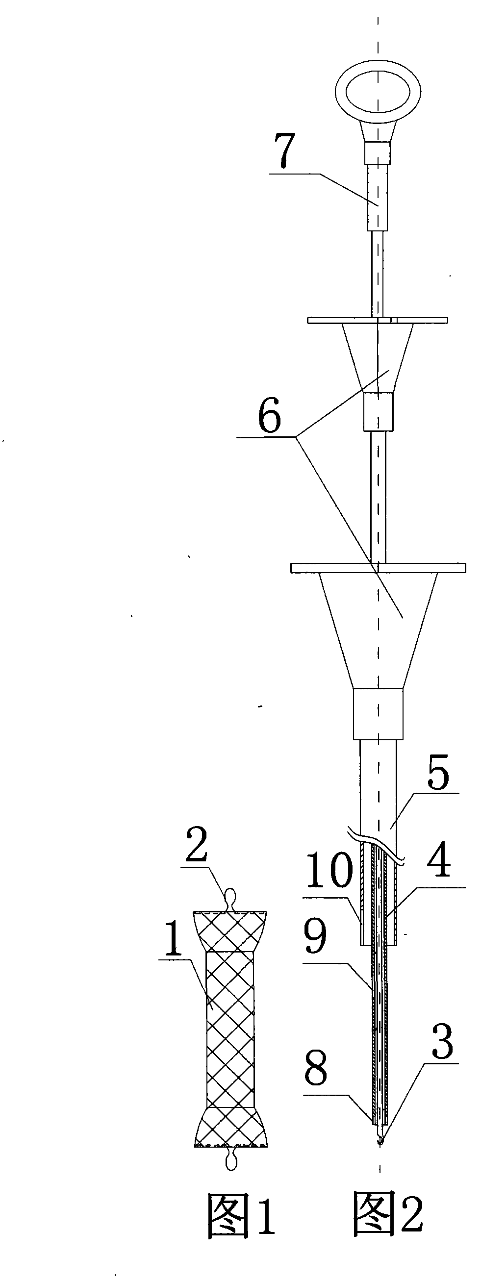 Placing and recovering device of non-memory alloy esophageal stent