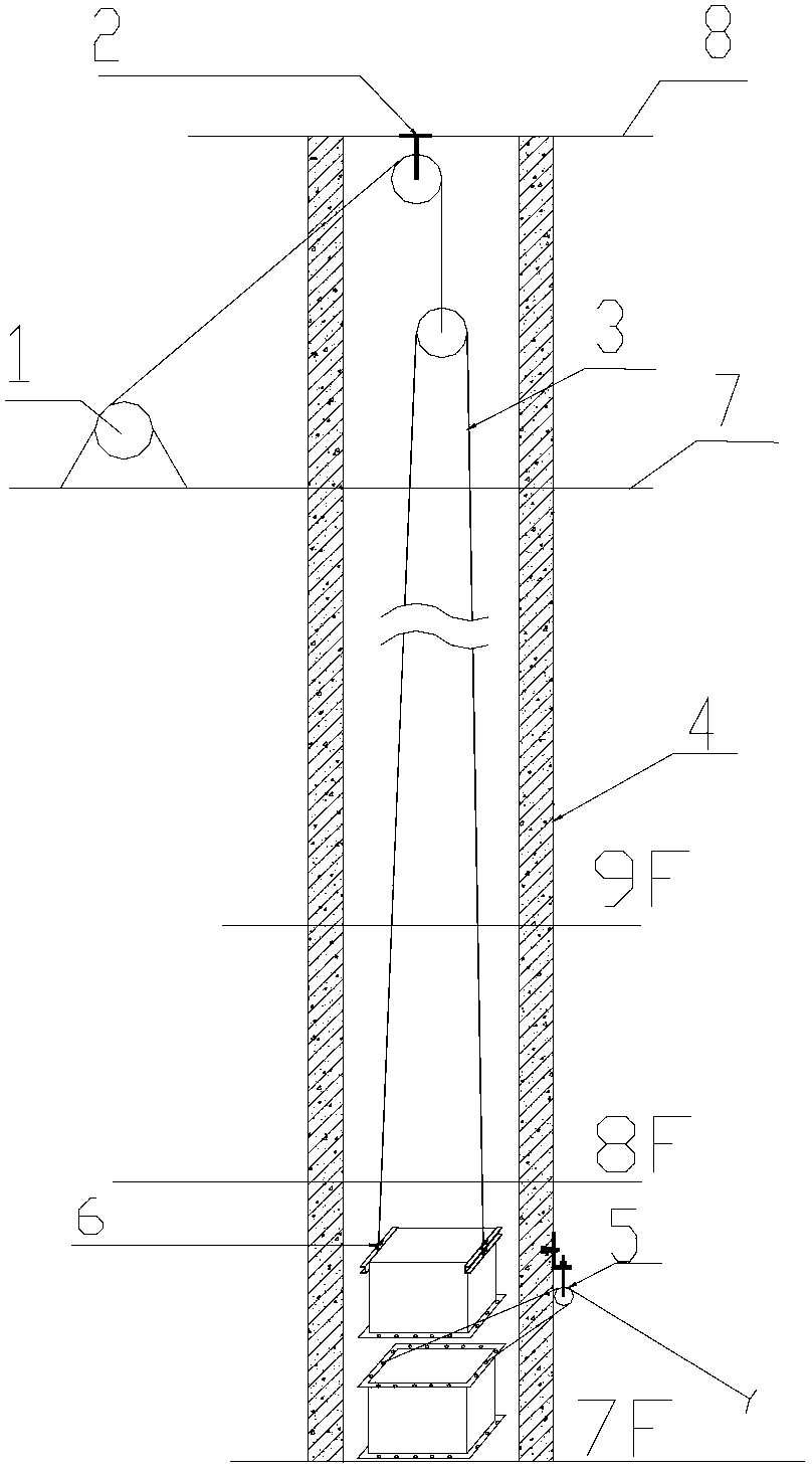 Construction method for hoisting engineering tube well stand pipe of high-rise building