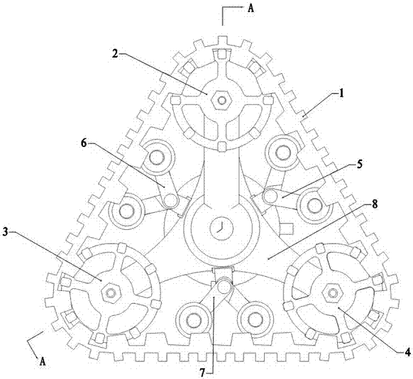 Planetary differential all-terrain track wheel structure