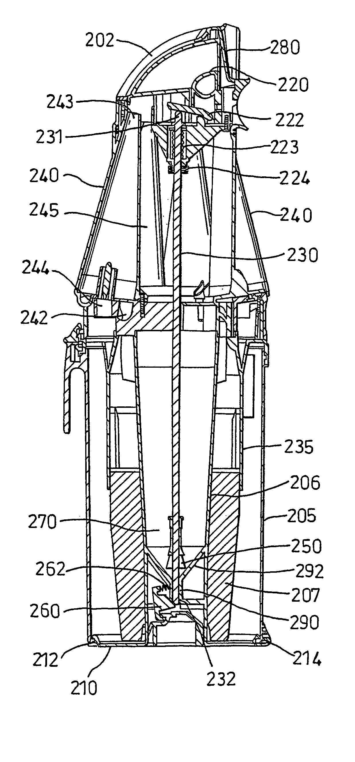 Collecting chamber for a vacuum cleaner