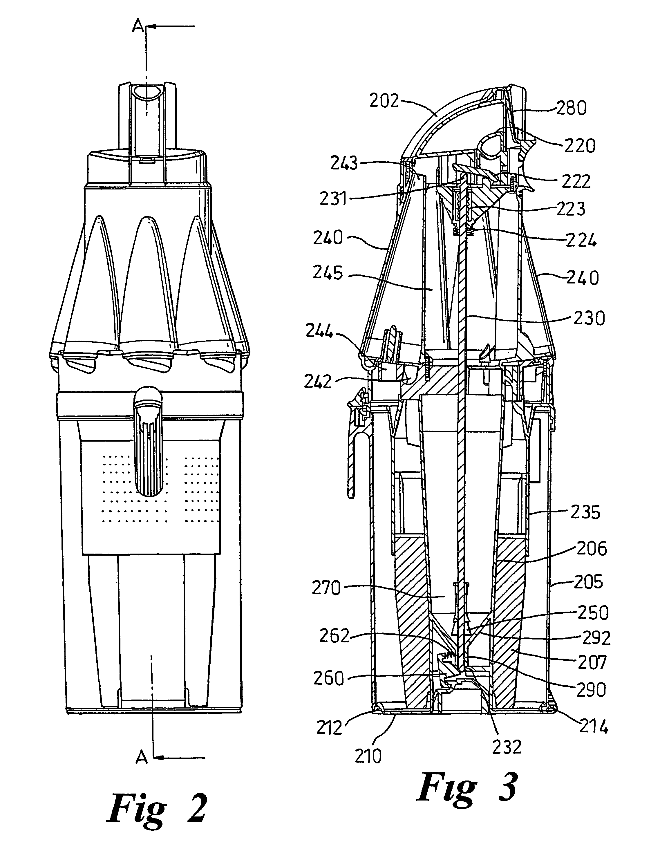 Collecting chamber for a vacuum cleaner