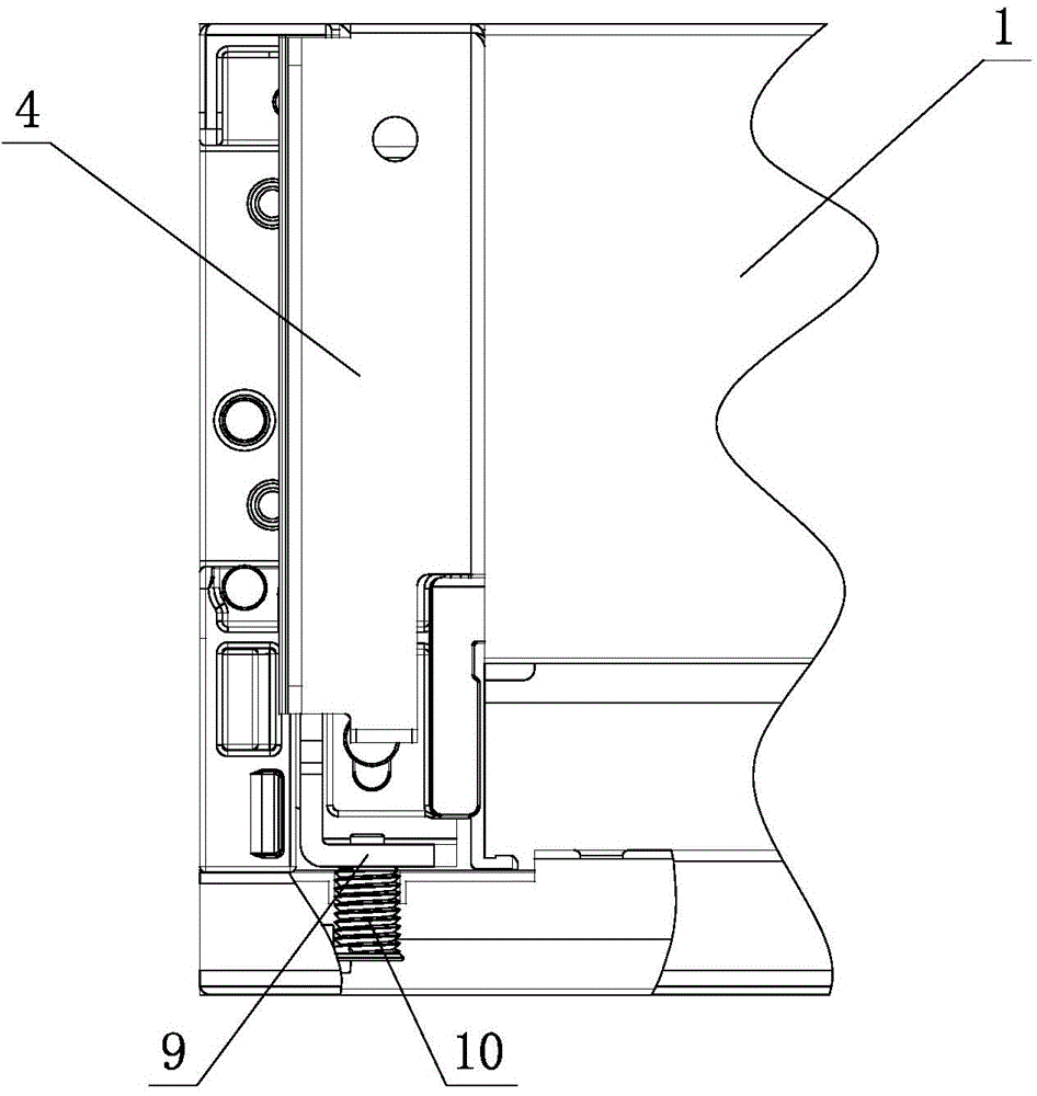 Leaning mechanism for drawer back plate