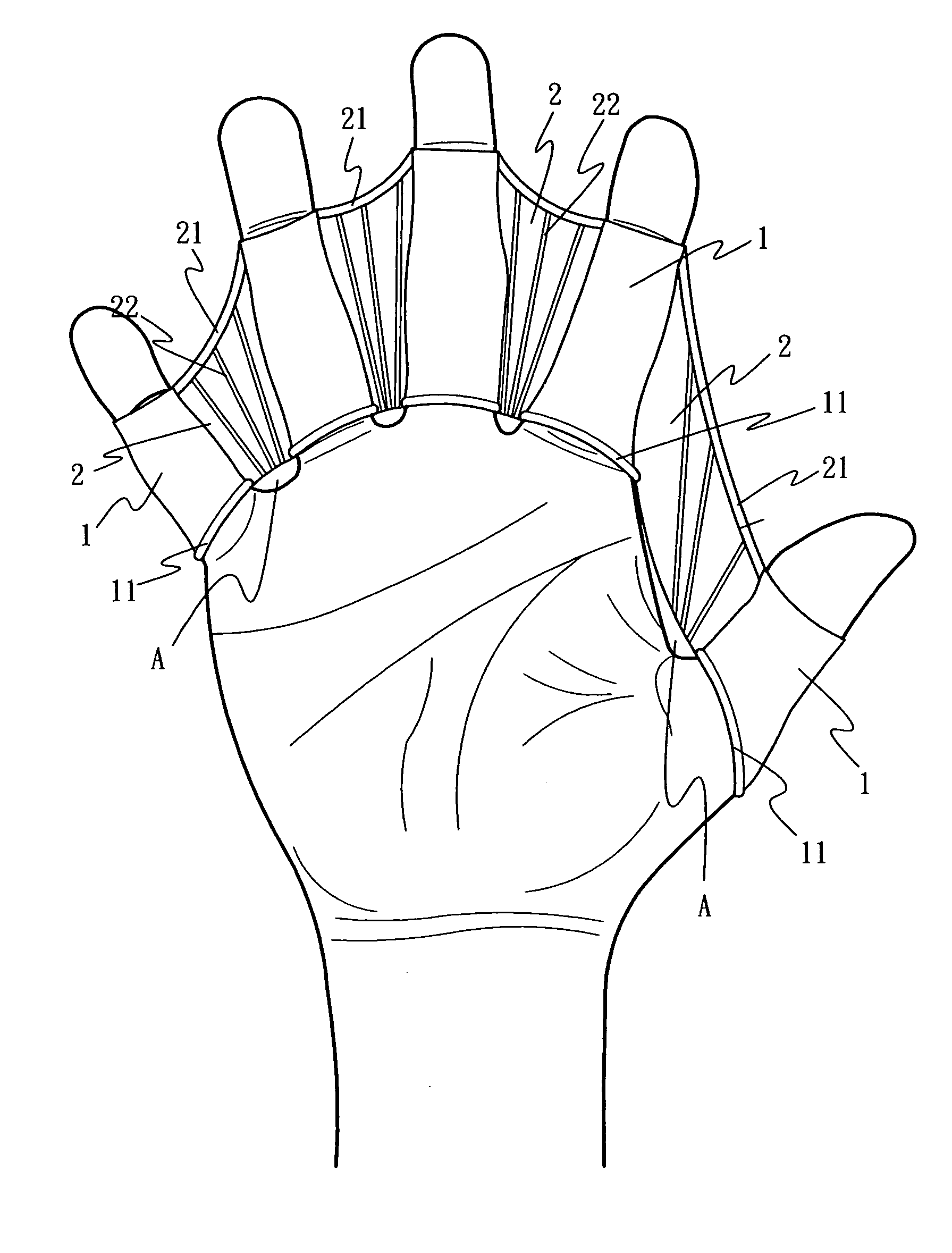 Finger web swimming aid