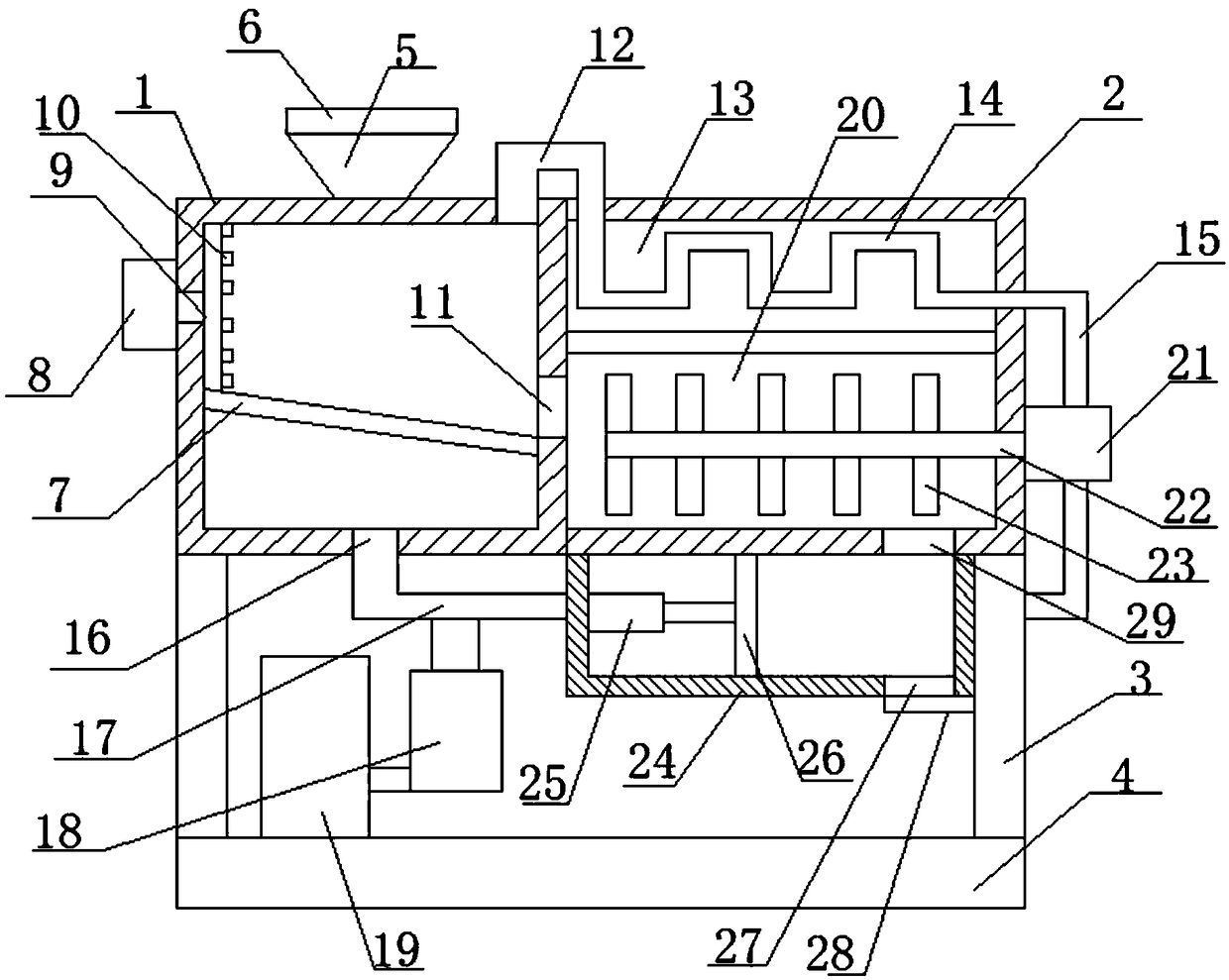 Energy-saving and environment-friendly domestic waste treatment device for cargo ship