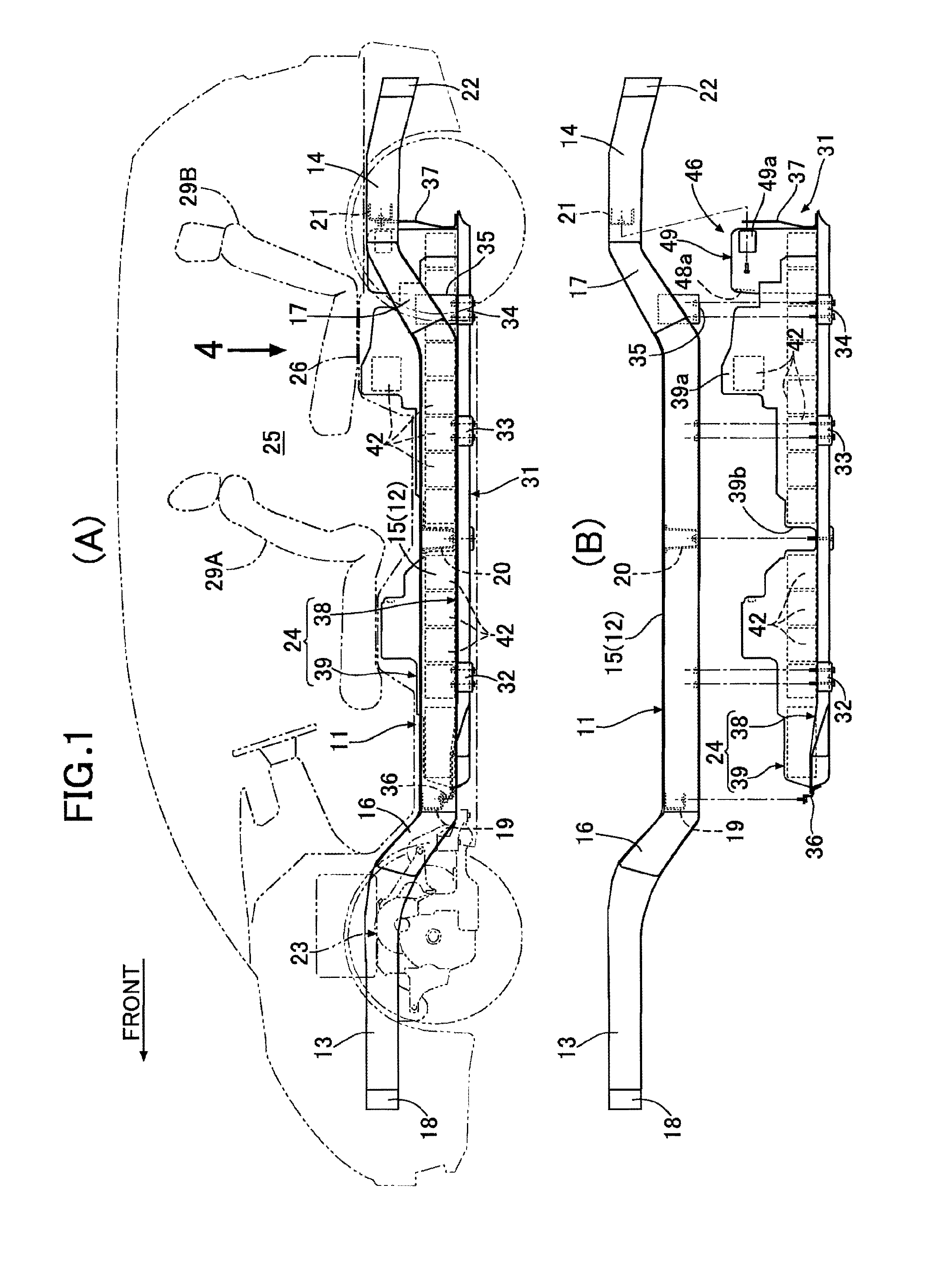 Structure for mounting battery pack on vehicle