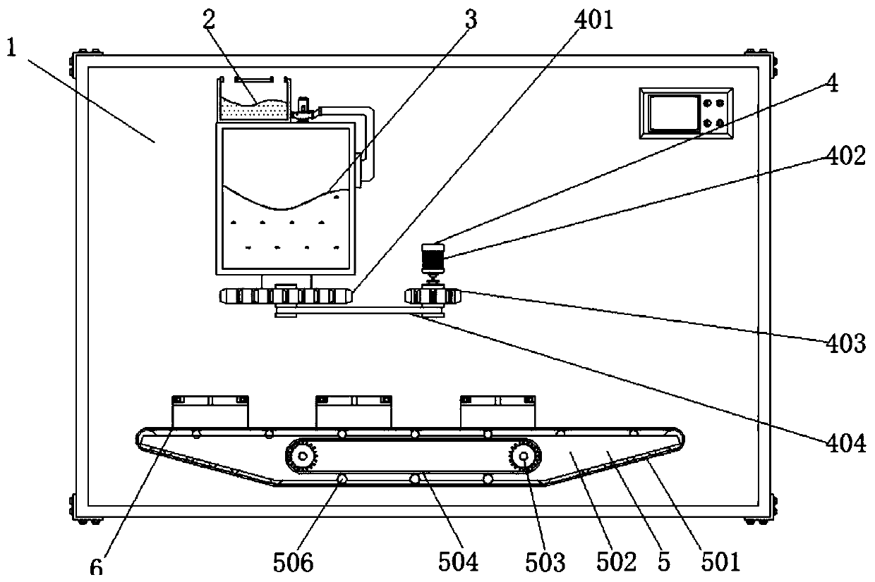 Feeding device capable of feeding quantitatively and for chicken breeding