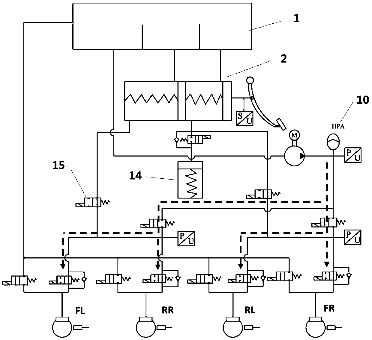 Wire-control electro-hydraulic brake system and brake method