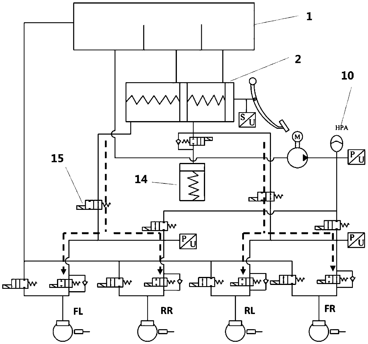 Wire-control electro-hydraulic brake system and brake method