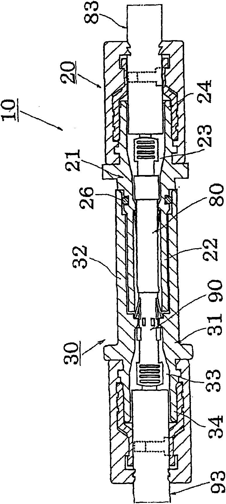 Water-tight connector and relay connector