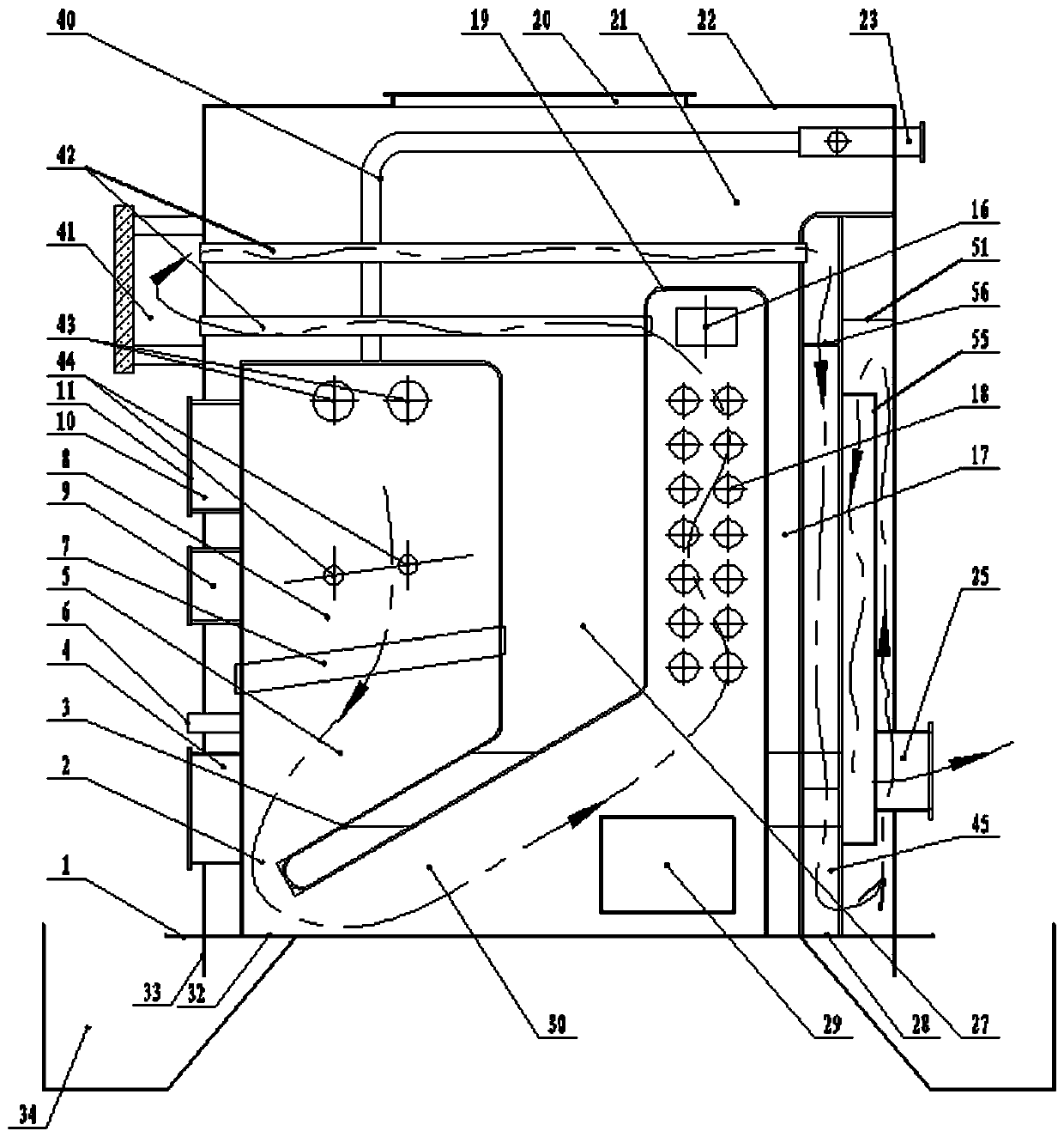 A Two-Stage Preheating Air Boiler Using Full Backfiring Finned Water Tube Grate