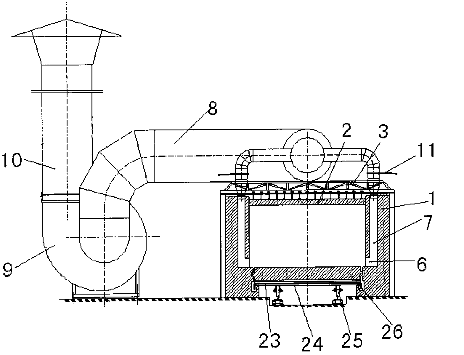 Quick vehicle-type reacting furnace