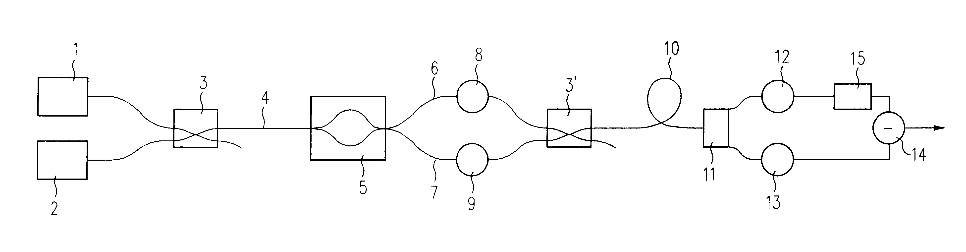 Broadband optical transmission system utilizing differential wavelength modulation