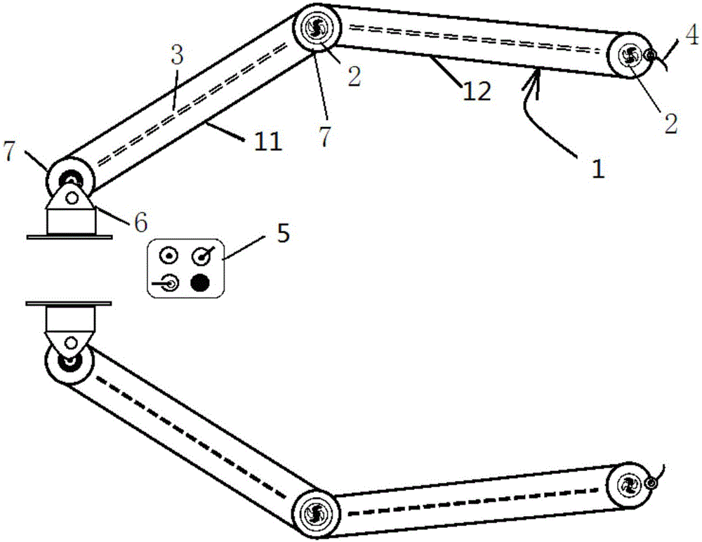 Controllable mechanical floating-arm-type water hyacinth surrounding device