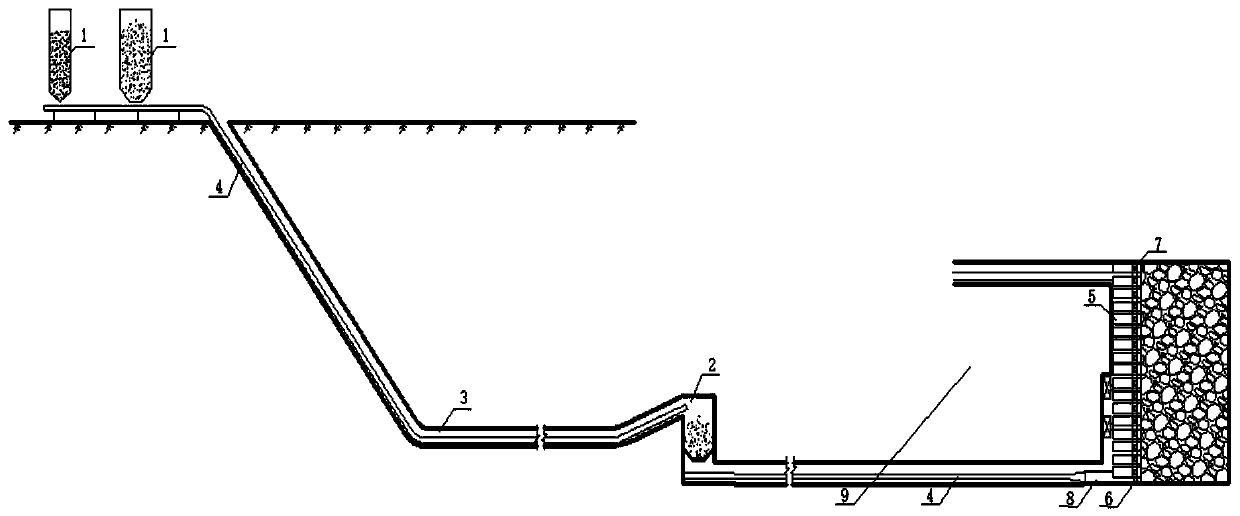 System and method for dry filling of mined-out areas