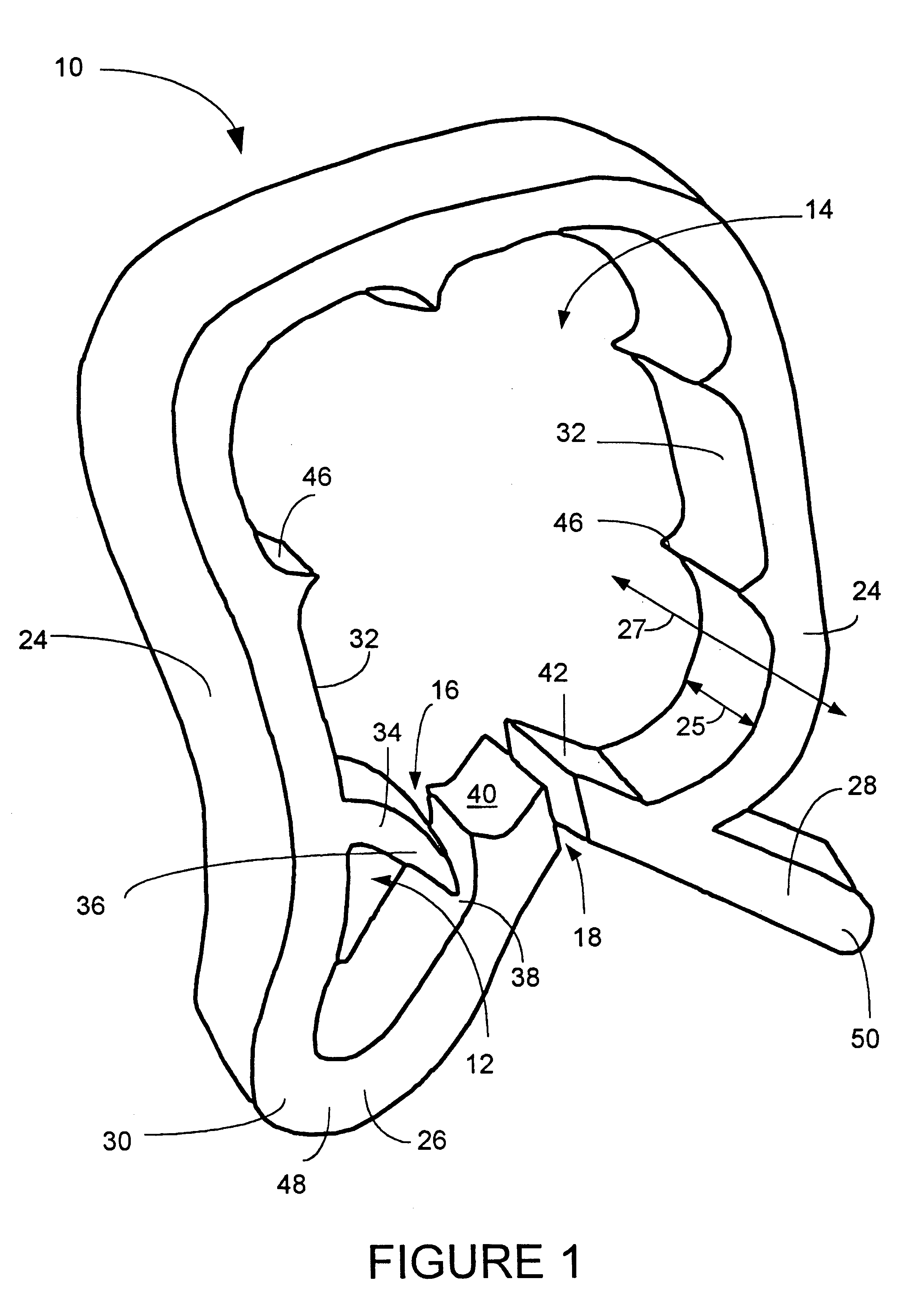 Resilient fastening clip for plants