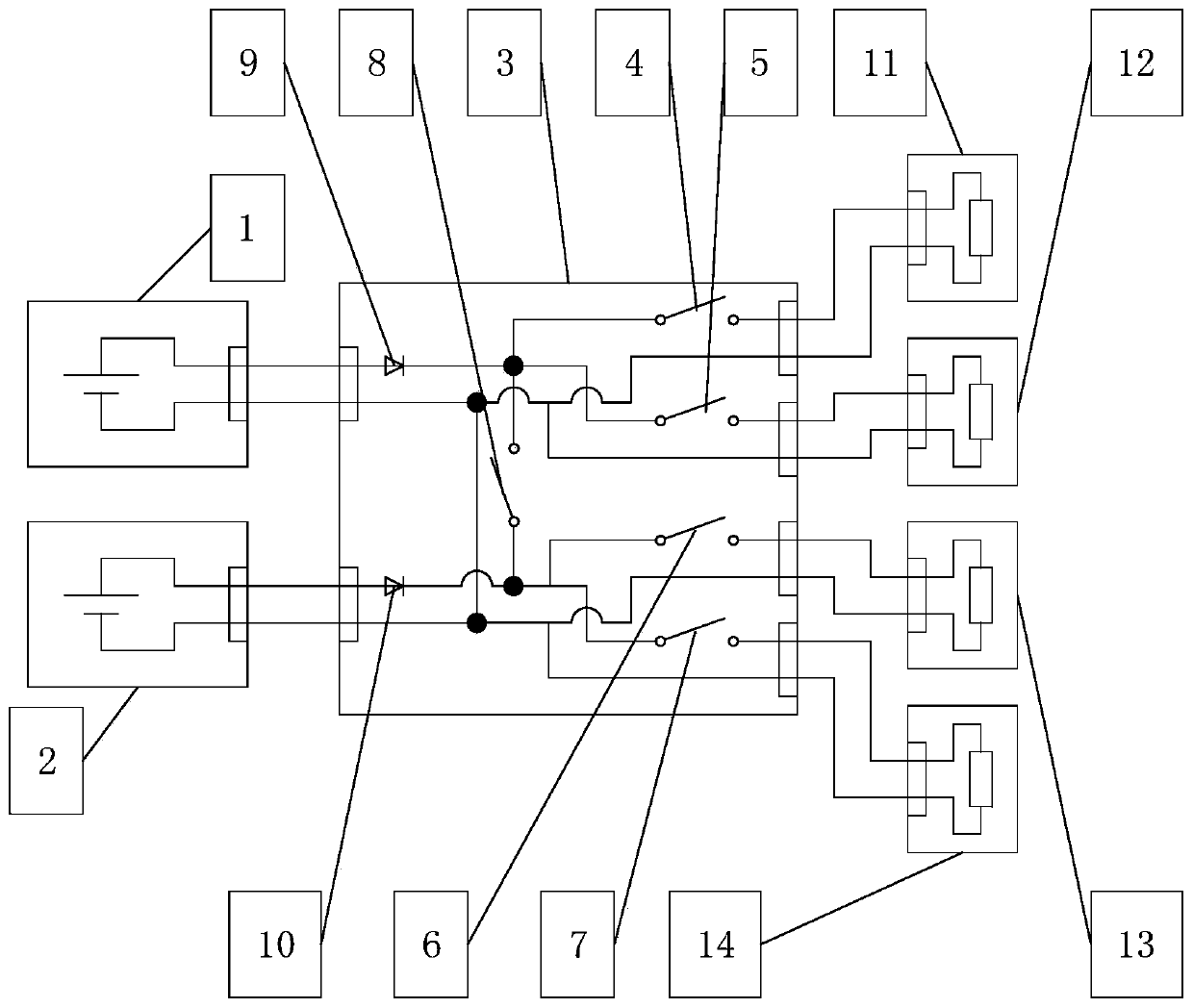 A kind of electric propulsion power supply full backup switching circuit and switching method