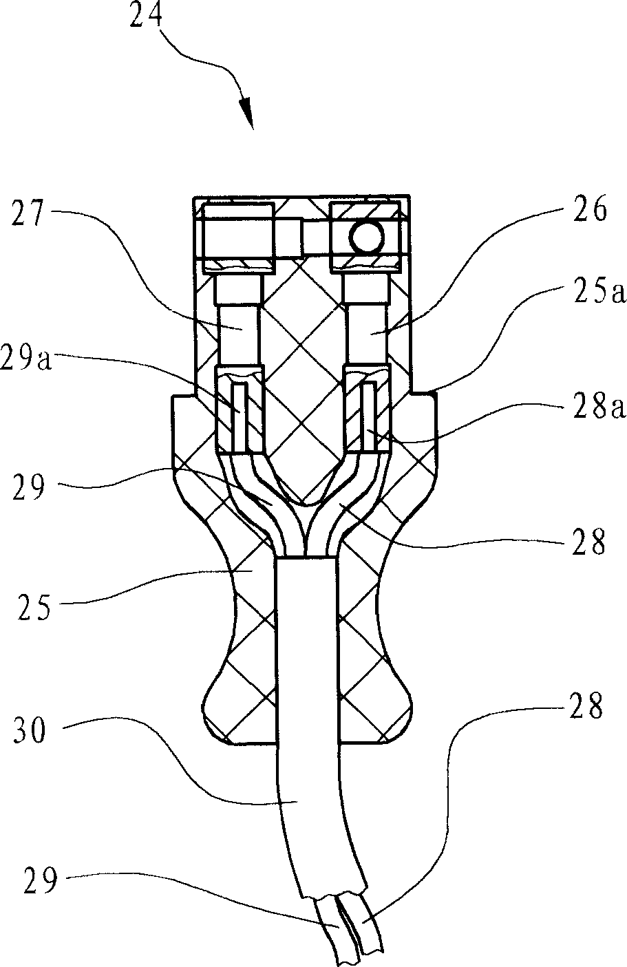 Bipolar electrode and its connecting structure