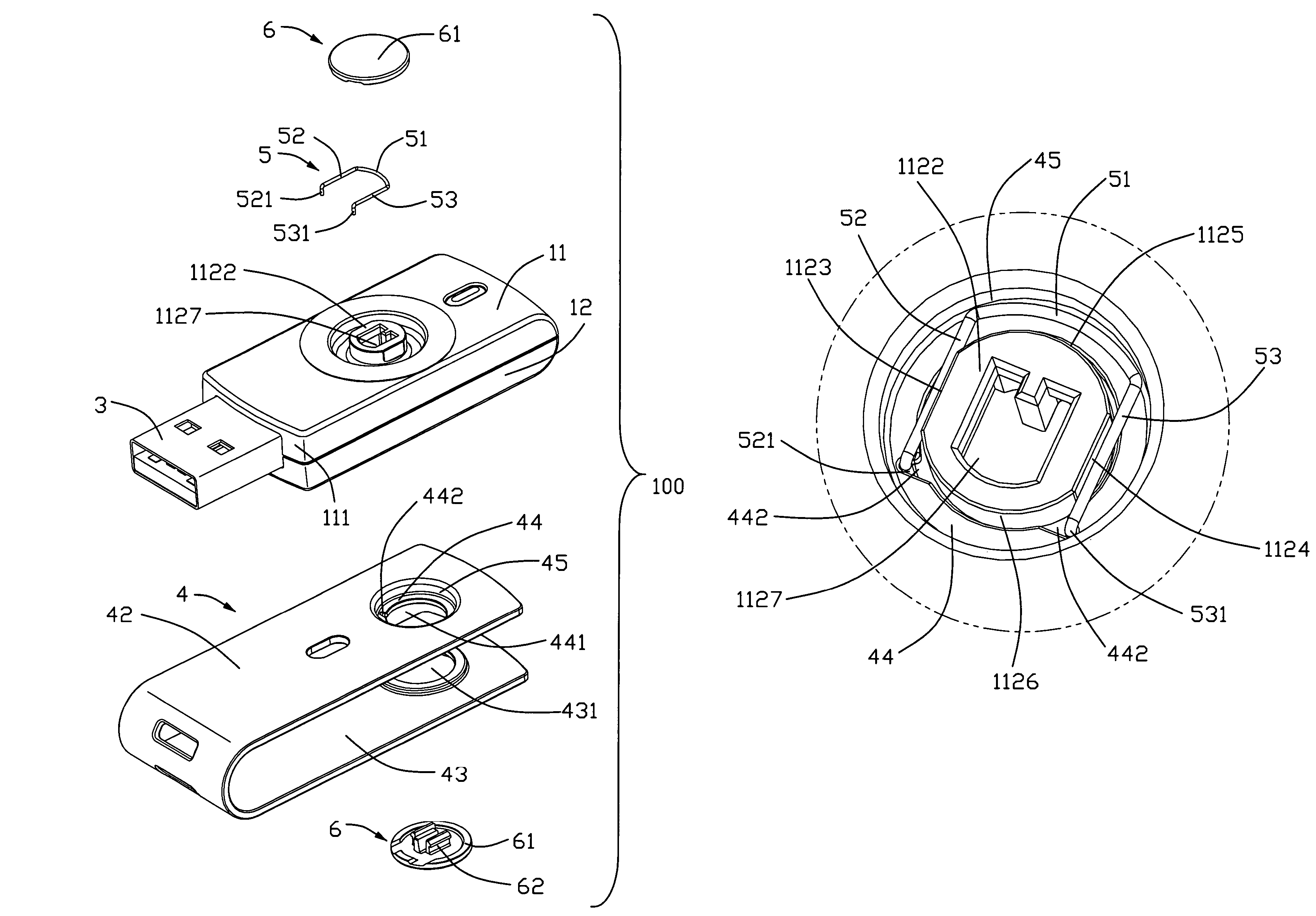 Flash memory device with elastic member