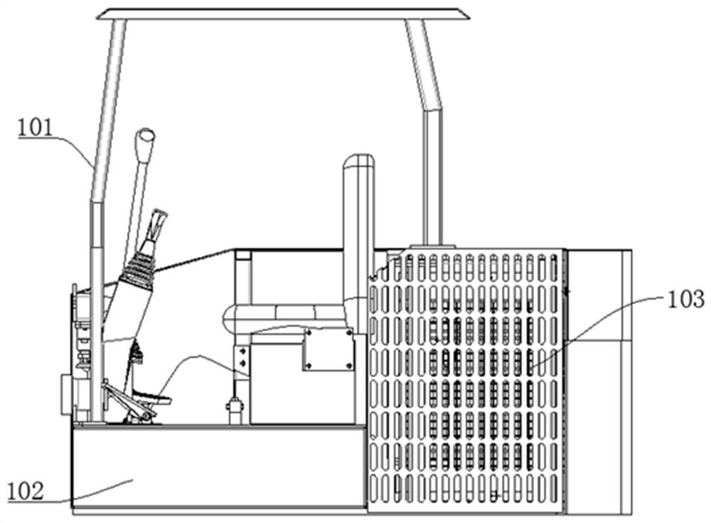 Cleaning device for underground crawler four-wheel drive excavator