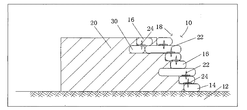 Ecological bag reinforced retaining wall