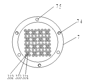 Discharging device for middle circumferential framework inner hole threaded mold