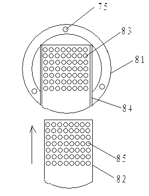 Discharging device for middle circumferential framework inner hole threaded mold