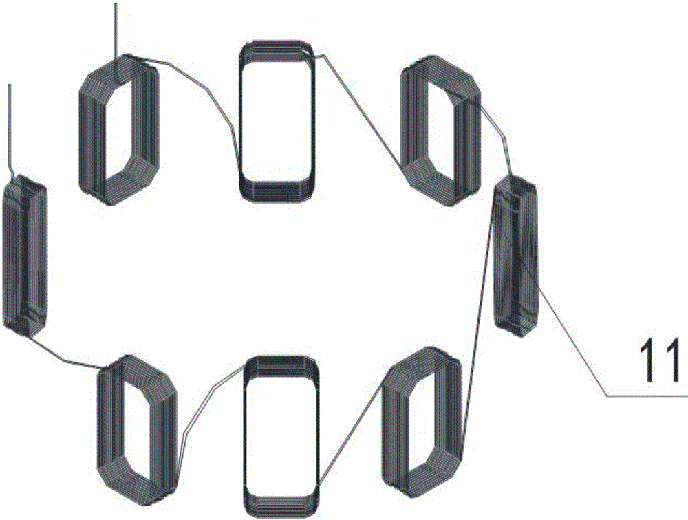 Winding process of external winding of low-frequency mute high-efficiency DC motor