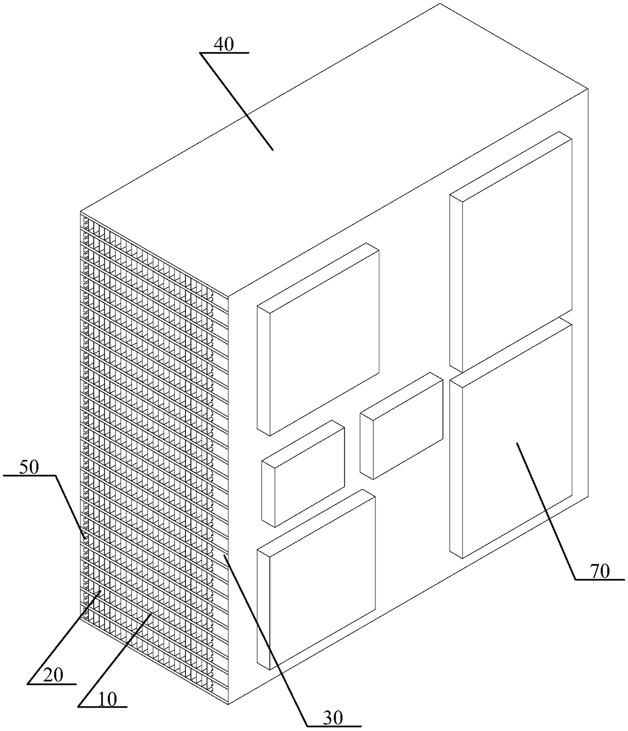 High-power thermally superconducting plate-fin combined radiator