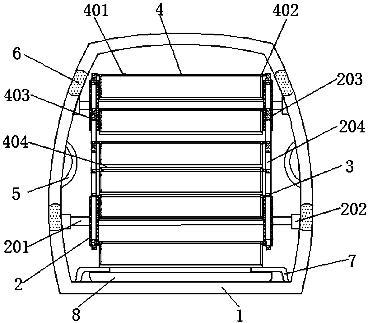 Rotary shoe placing cabinet without bending and stripping shoes