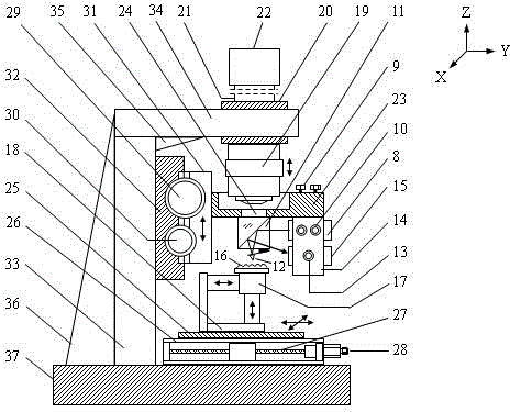 Atomic force microscope imaging method and device of microscopic monitoring type selectable region